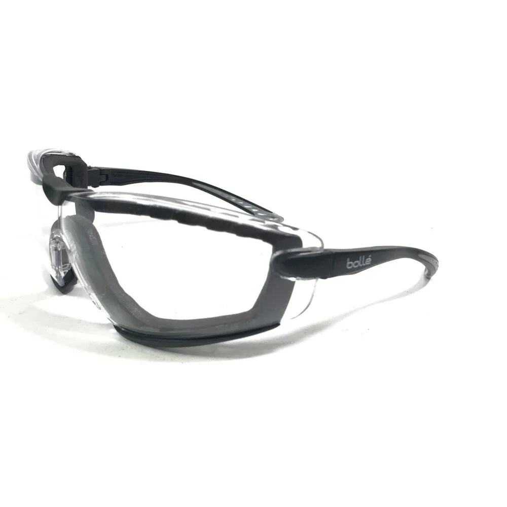 Bolle Safety Goggles Eyeglasses Frames Black Clear Square Wrap 90-15-115